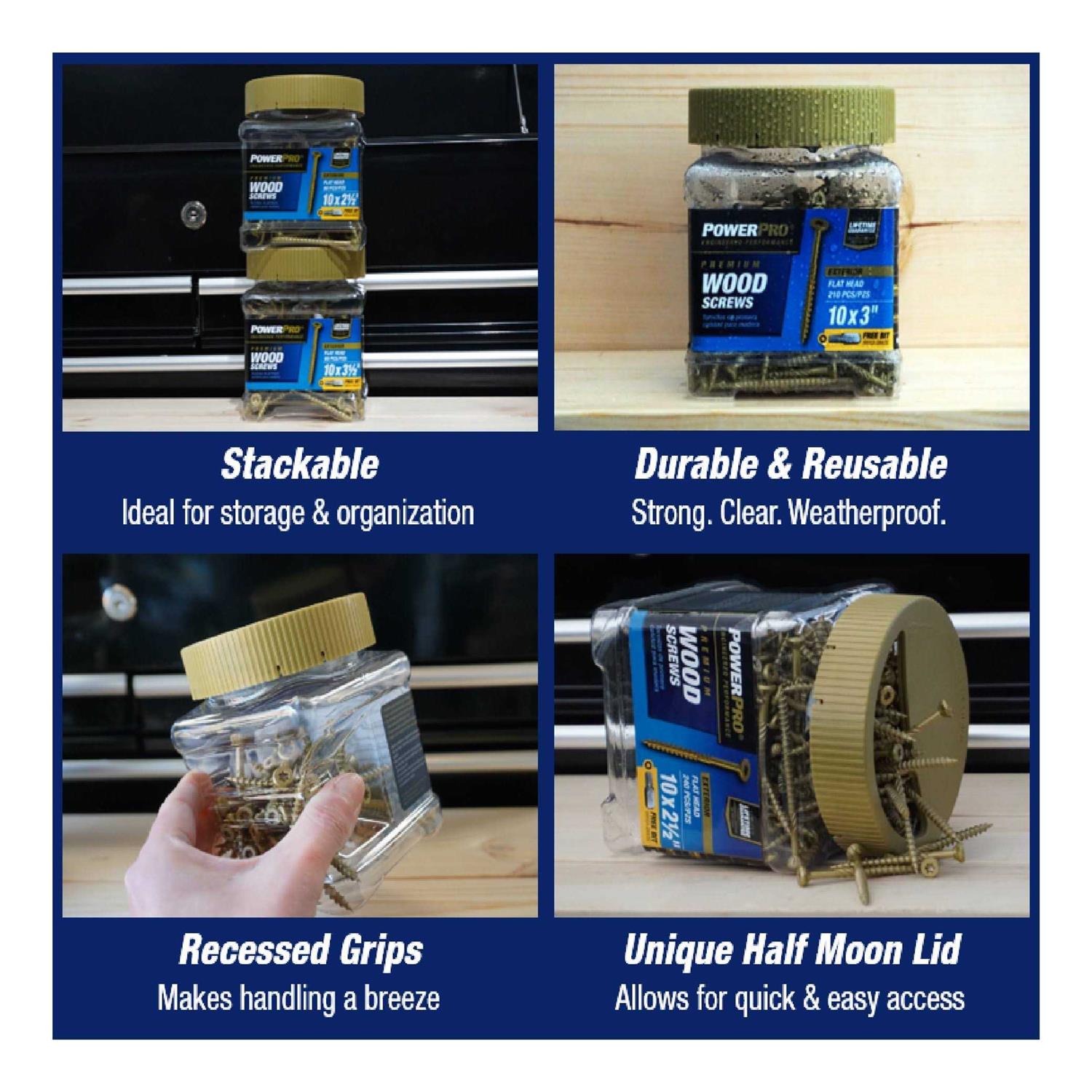 Power Pro #10 x Epoxy Exterior Wood Screws - Cheap Fitting