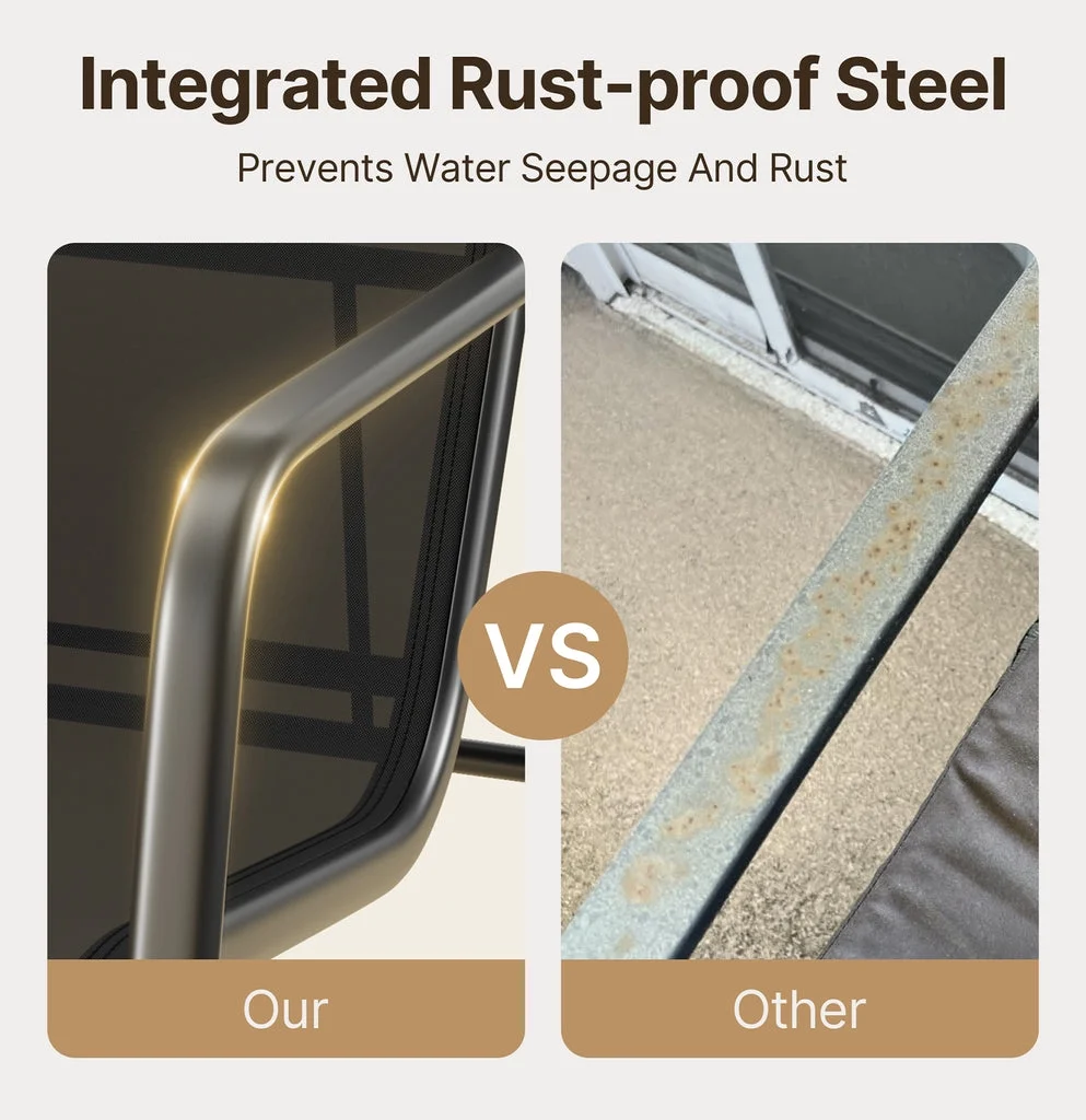 Aiho 3 Pieces Patio Furniture Set,Textilene Modern Conversation Black Set with Tea Table for Home,Lawn,Balcony and Bistro - Black - Cheap Fitting