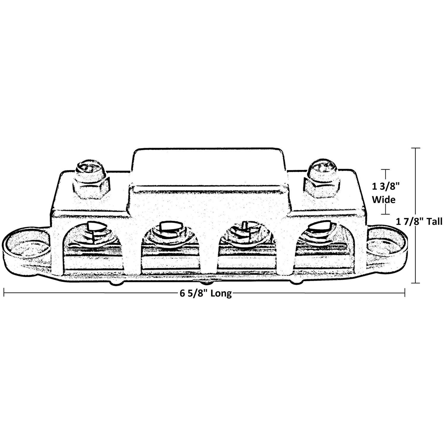 Red 4 Stud Power Distribution Block -busbar - Cheap Fitting