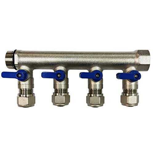 VN INFINITE QALITY 3/4 Loops Plumbing Manifolds w/ 1/2 Pex Ball Valves, Red and Blue Handles - Cheap Fitting