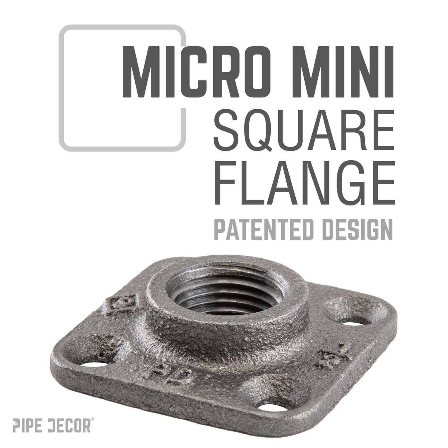 PIPE DECOR 1/2 in. Black Iron Micro Mini Square Flange - Cheap Fitting