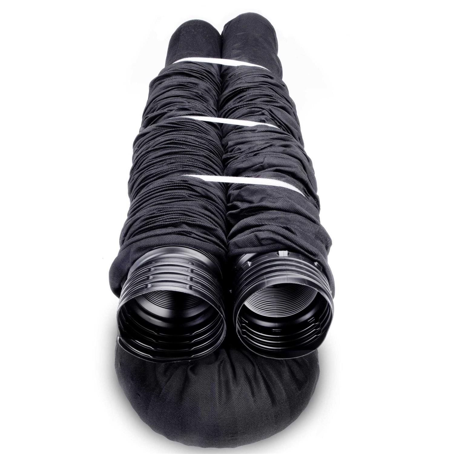 Flex Drain 4 in. x 50 ft. Black Copolymer Perforated Drain Pipe with Sock - Cheap Fitting