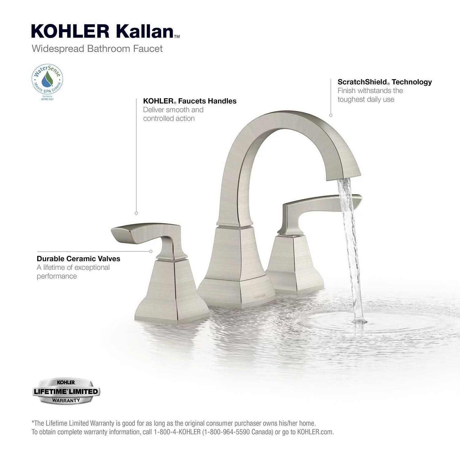 Kohler Kallan 8 in. Widespread 2-Handle Bathroom Faucet - Cheap Fitting