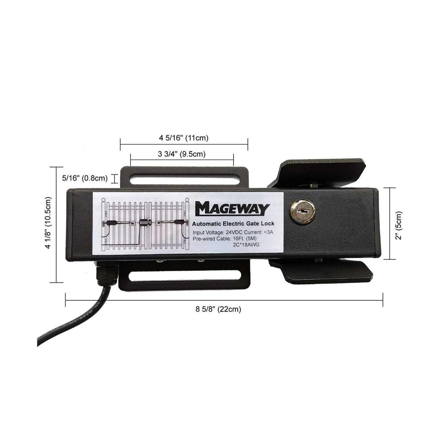 Mageway 24VDC Heavy Duty Automatic Electric Gate Lock for Swing Gate Opener Gate Operator Automatic Gate Openers - Cheap Fitting