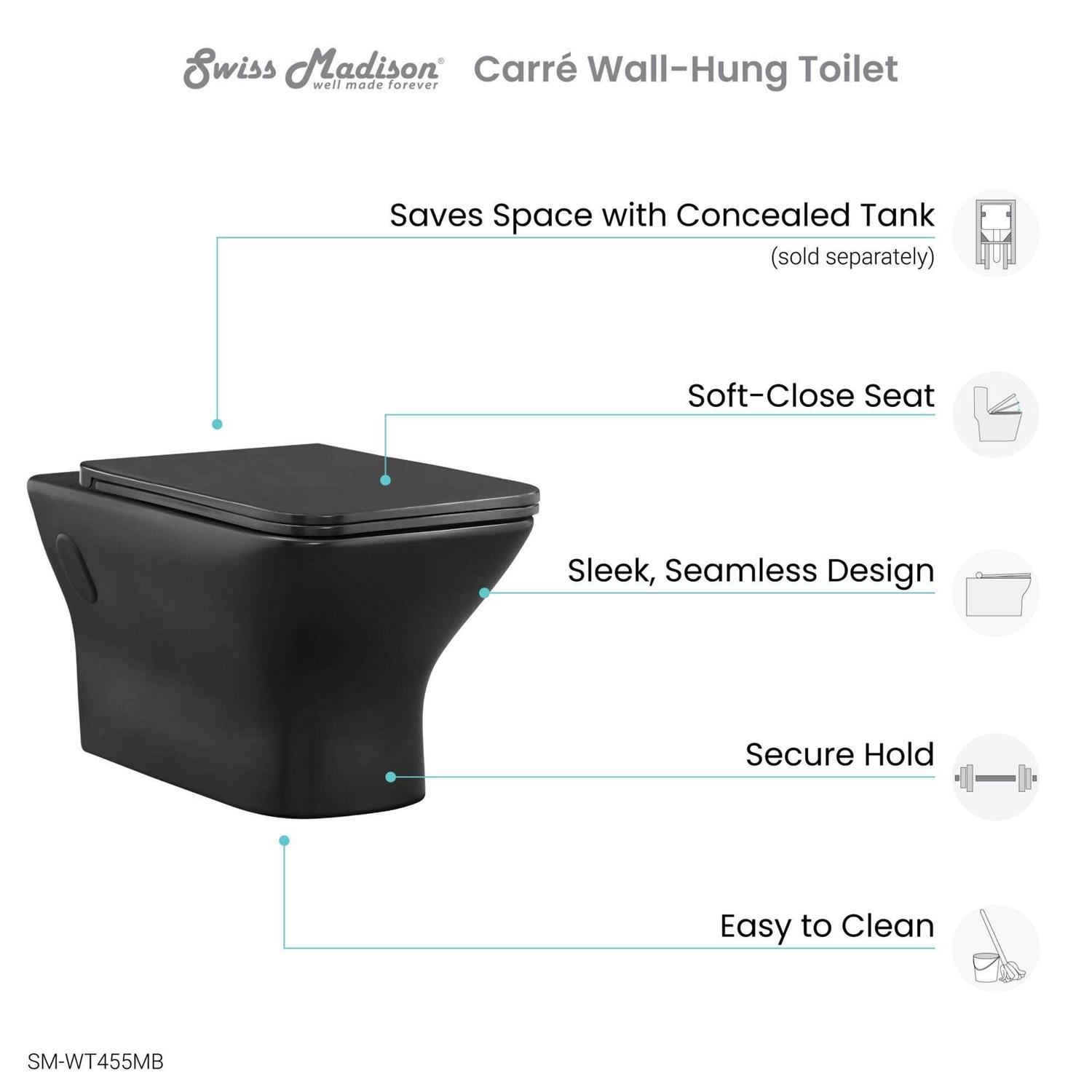 Swiss Madison Concorde Wall Hung Toilet Bowl - Cheap Fitting