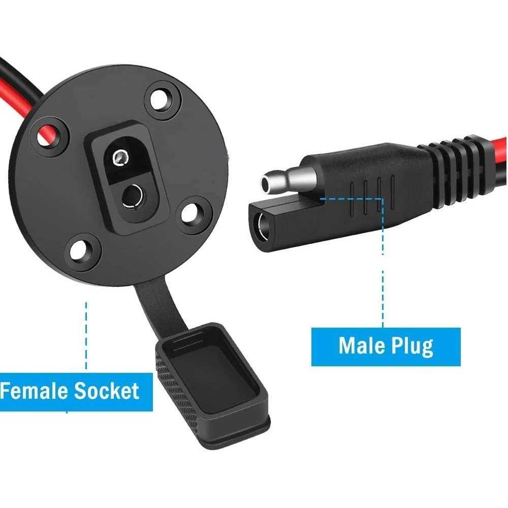 Solar Panel to SAE Adapter Compatible with MC4 Solar Connector Solar Extension Cable 10AWG Easy Connection to SAE Solar Panels Battery Charger Kit - Cheap Fitting