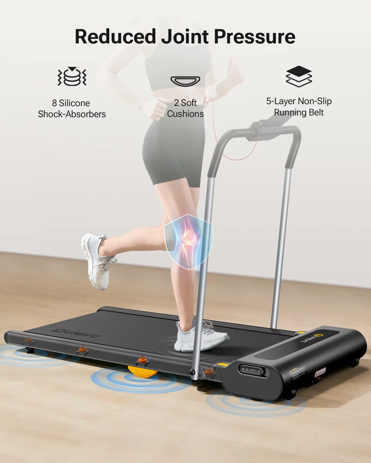 UREVO 2 in 1 Under Desks Treadmill, 5HIIT Modes Folding Treadmill with Smart Rotary Console 2.5HP 265 lbs for Home Office Gym - Cheap Fitting