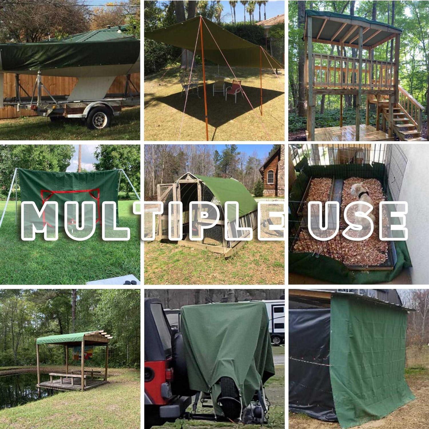 Cartman Finished Size Canvas Tarp with Rustproof Grommets - Cheap Fitting