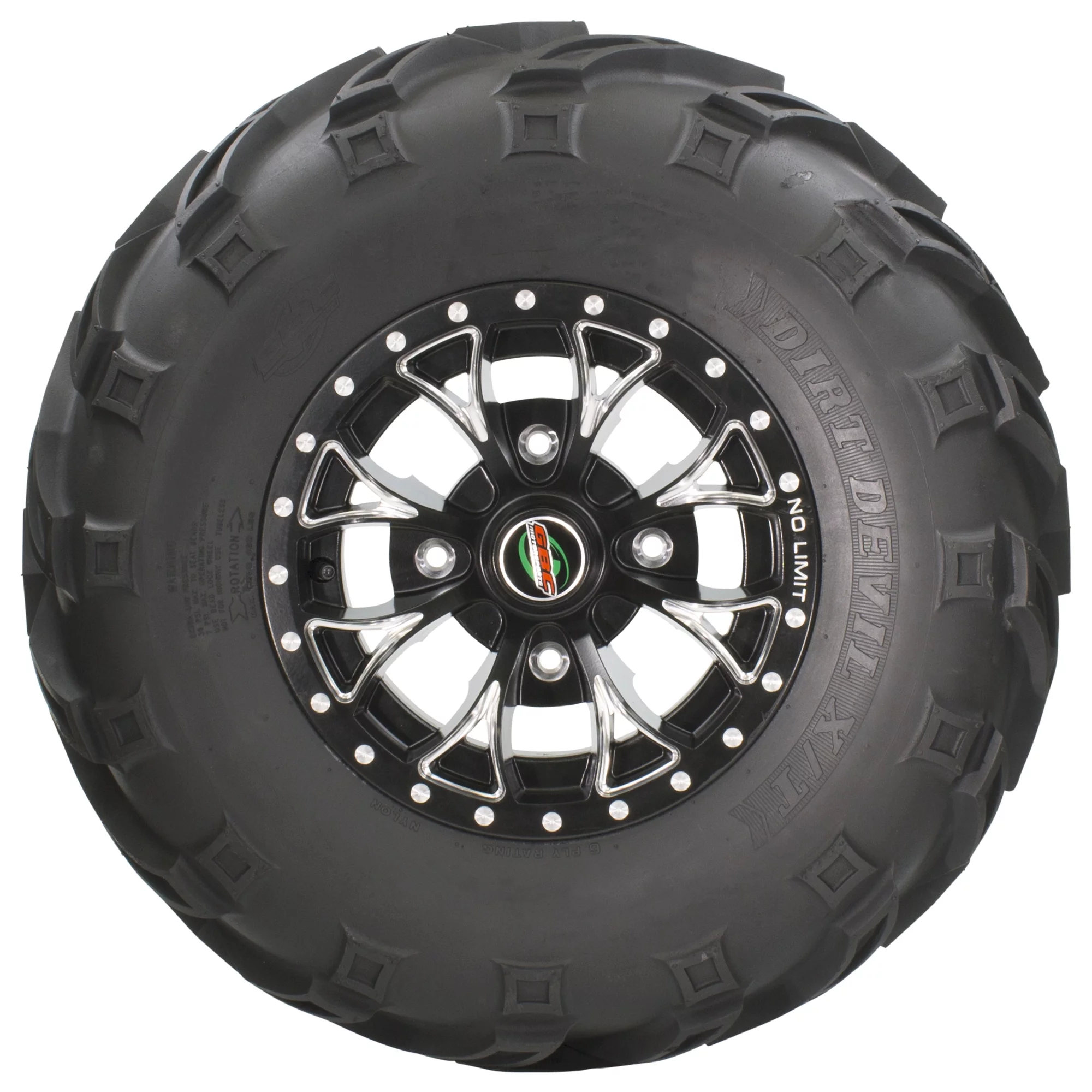 GBC Motorsports Dirt Devil 25X10.00-12 6 PR ATV & UTV Tire - Cheap Fitting