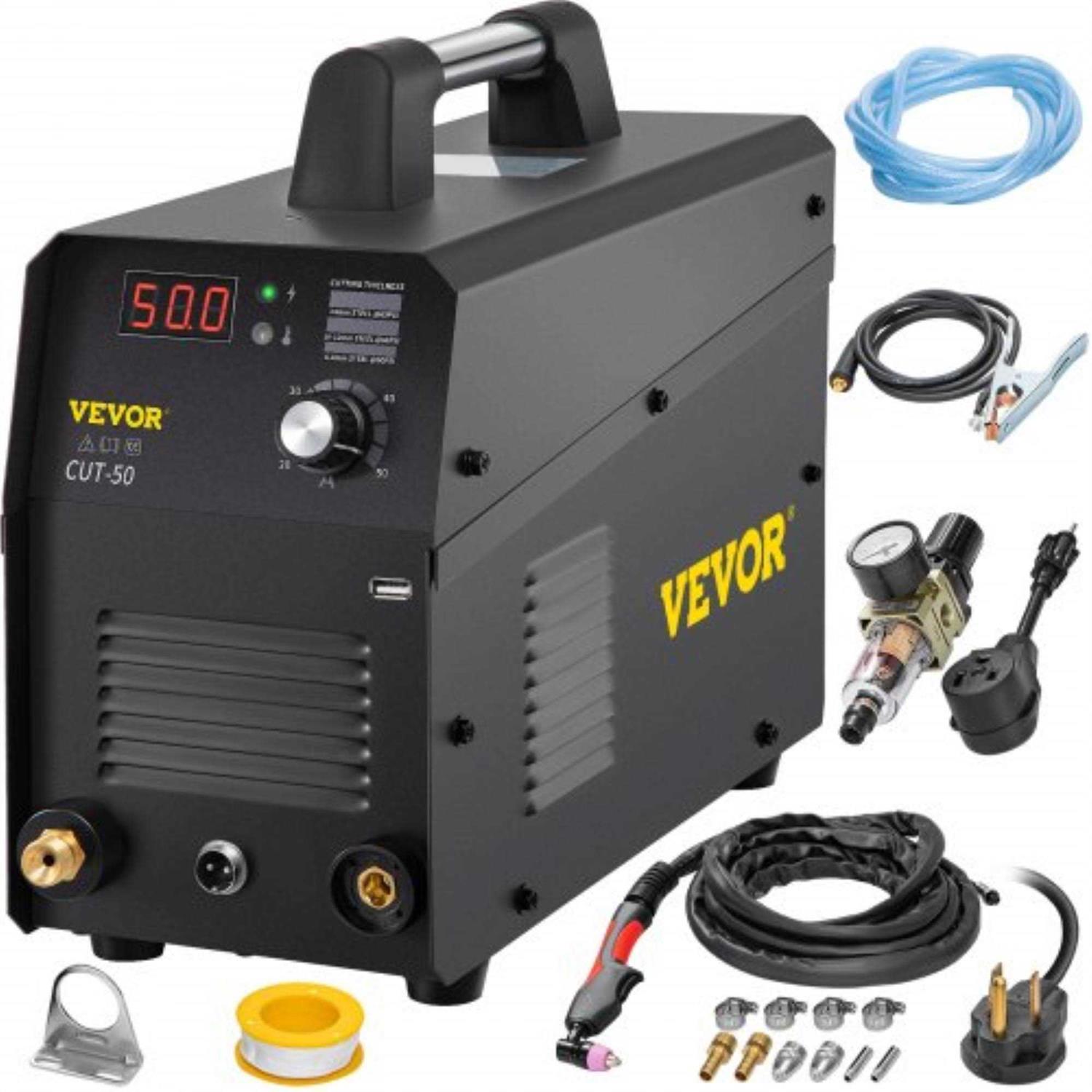 VEVOR Plasma Cutter 50Amp Air Cutting Machine with Plasma Torch 110V/220V Dual Voltage Ac Igbt Inverter Metal Cutting Equipment for 1/2 Clean Cut DLZ50A110220V95JLV5 - Cheap Fitting