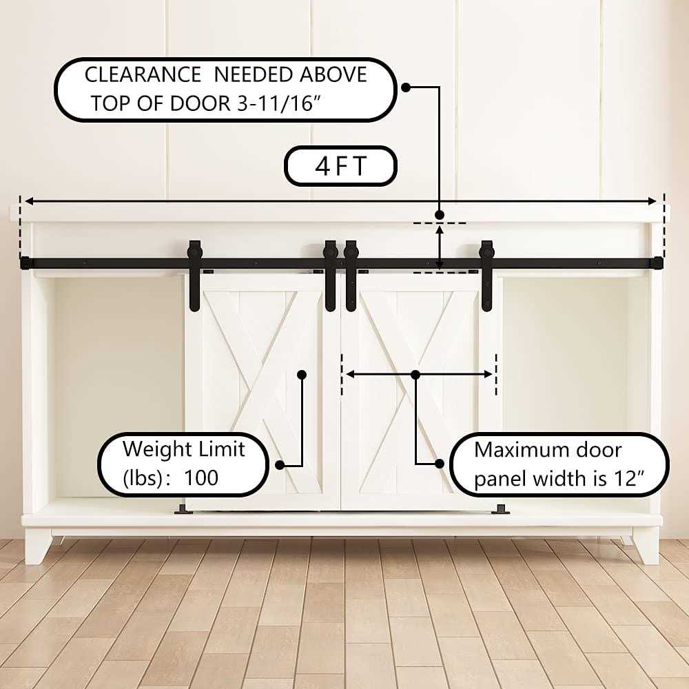 skysen Double Door Cabinet Sliding Barn Door Hardware Kit Super Mini Sliding Door Hardware for Wardrobe Cabinet TV Stand - Cheap Fitting