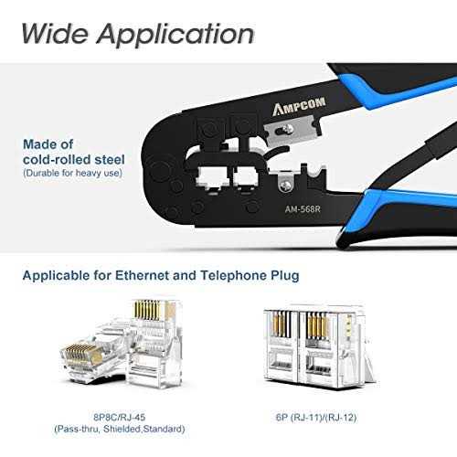 AMPCOM RJ45 Crimping Tool 8P/6P-RJ11 - Cheap Fitting