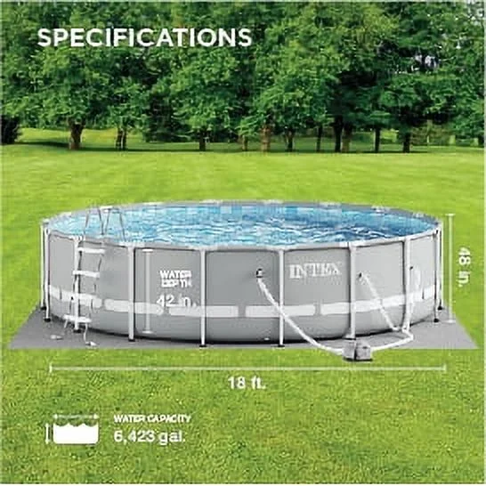 Intex 18Ft X 48In Prism Frame Premium Pool Set - Cheap Fitting