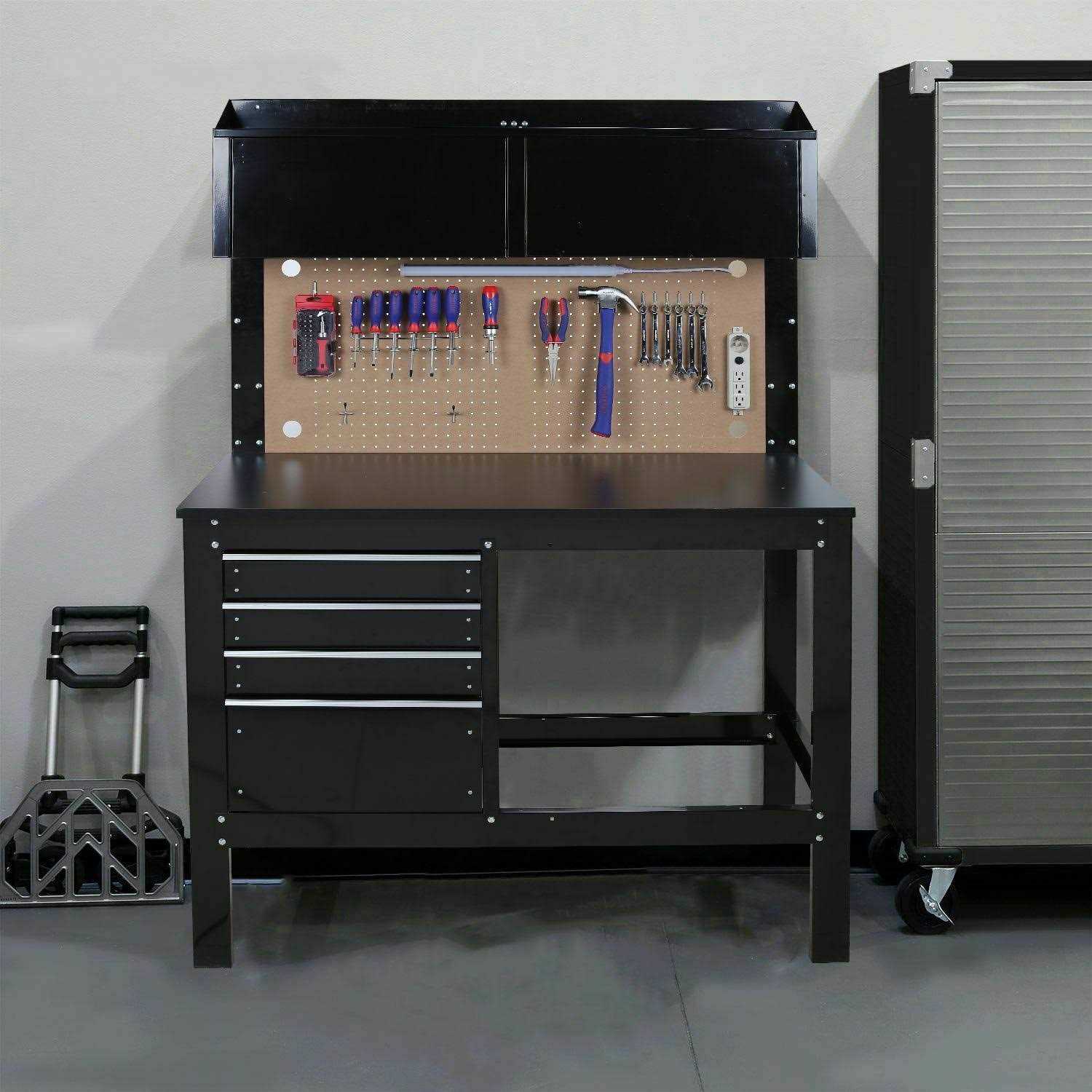 Workpro 2-in-1 48-inch Workbench and Cabinet Combo with Light - Cheap Fitting