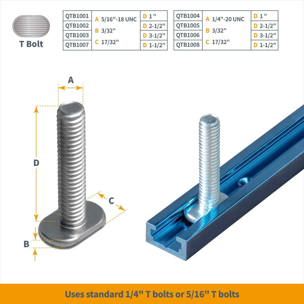 POWERTEC Double-Cut Profile Universal T-Track with Predrilled Mounting Holes - Cheap Fitting