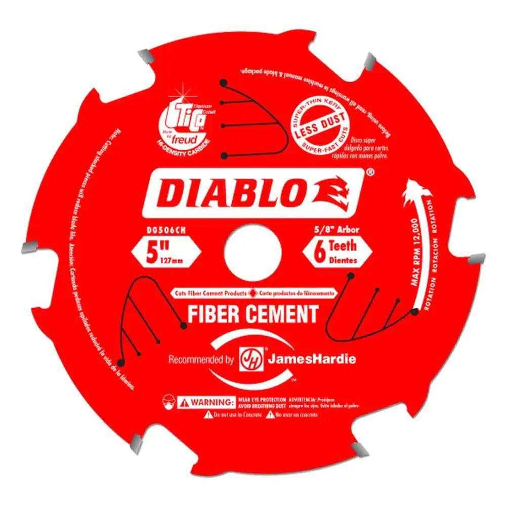 Diablo 5 in. X 6 Tooth Carbide Fiber Cement HardieBlade D0506CH - Cheap Fitting