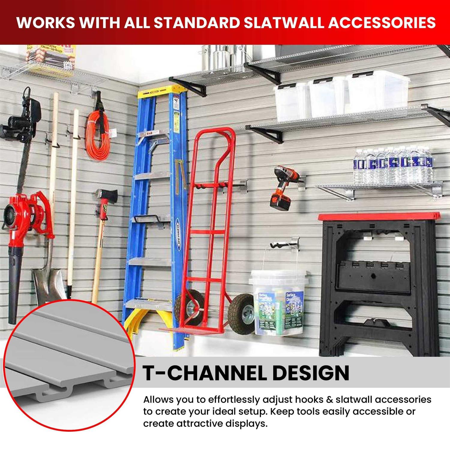 Slatwall Panel Garage Wall Organizer Heavy Duty Wall Mounted Pvc Wall - Cheap Fitting