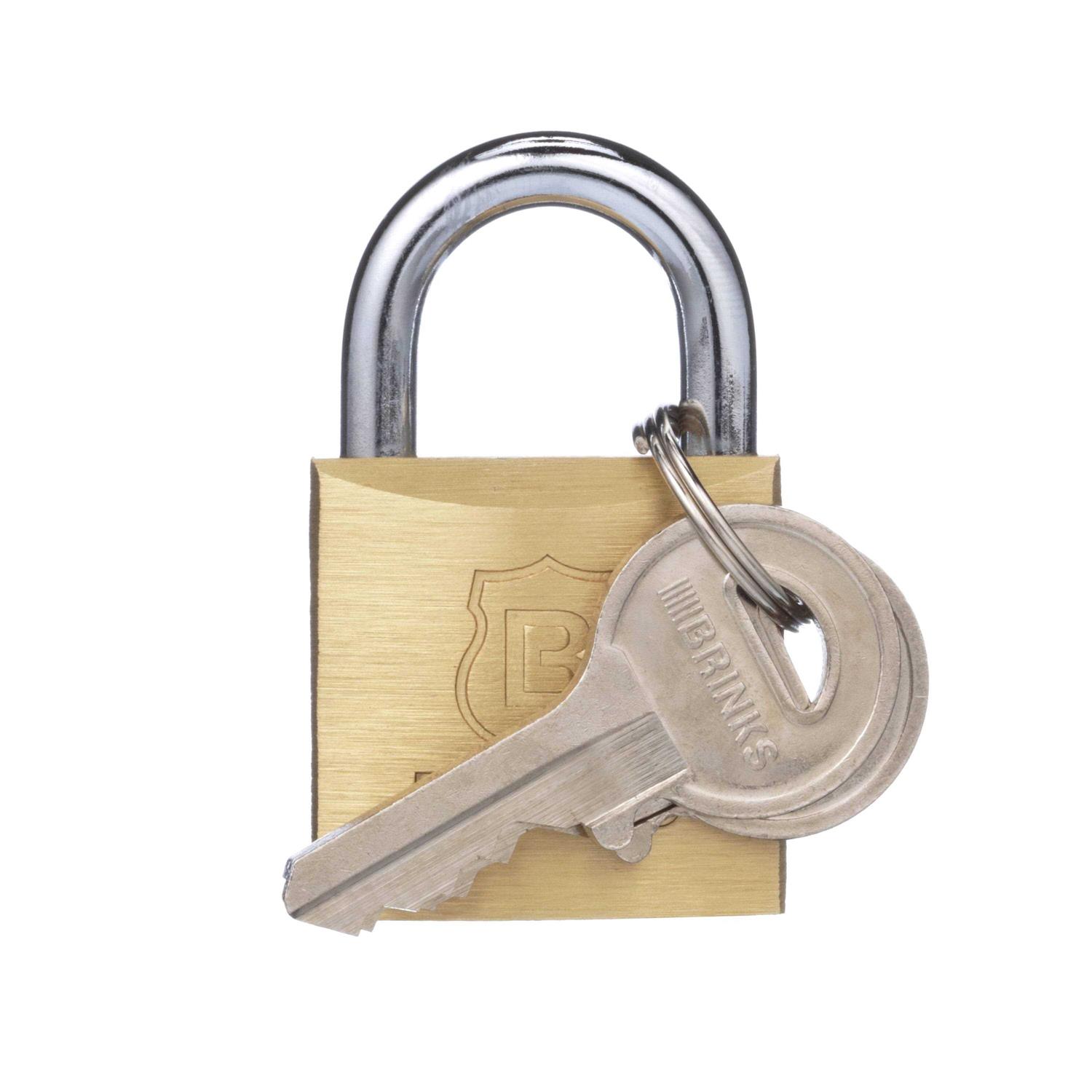 Brinks Solid Brass 30mm Keyed Padlock with 5/8in Shackle - Cheap Fitting