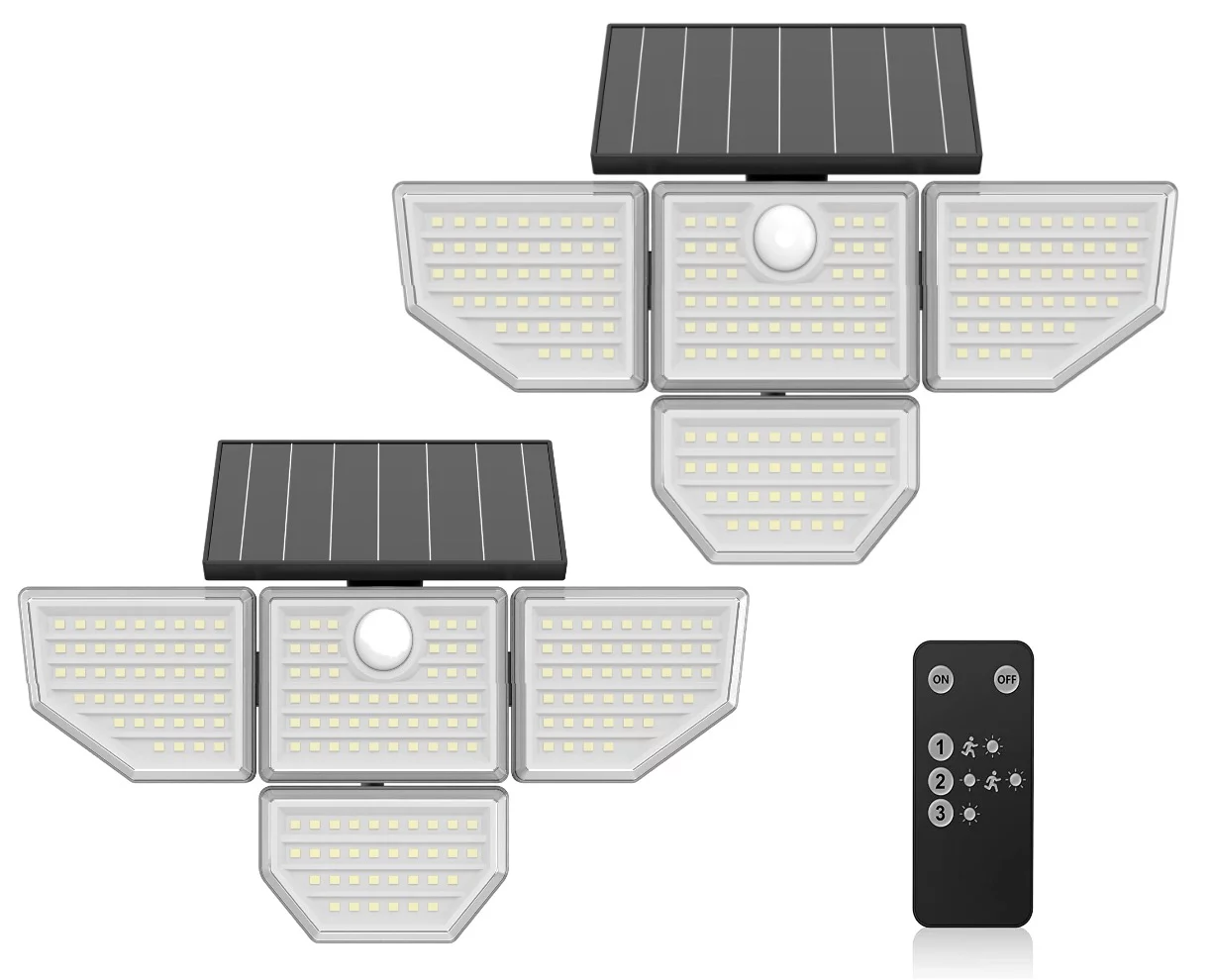 Hyper Tough Solar Motion 4-Head Adjustable LED Security Light with Remote Control, 1000 LM, 2-Pack - Cheap Fitting