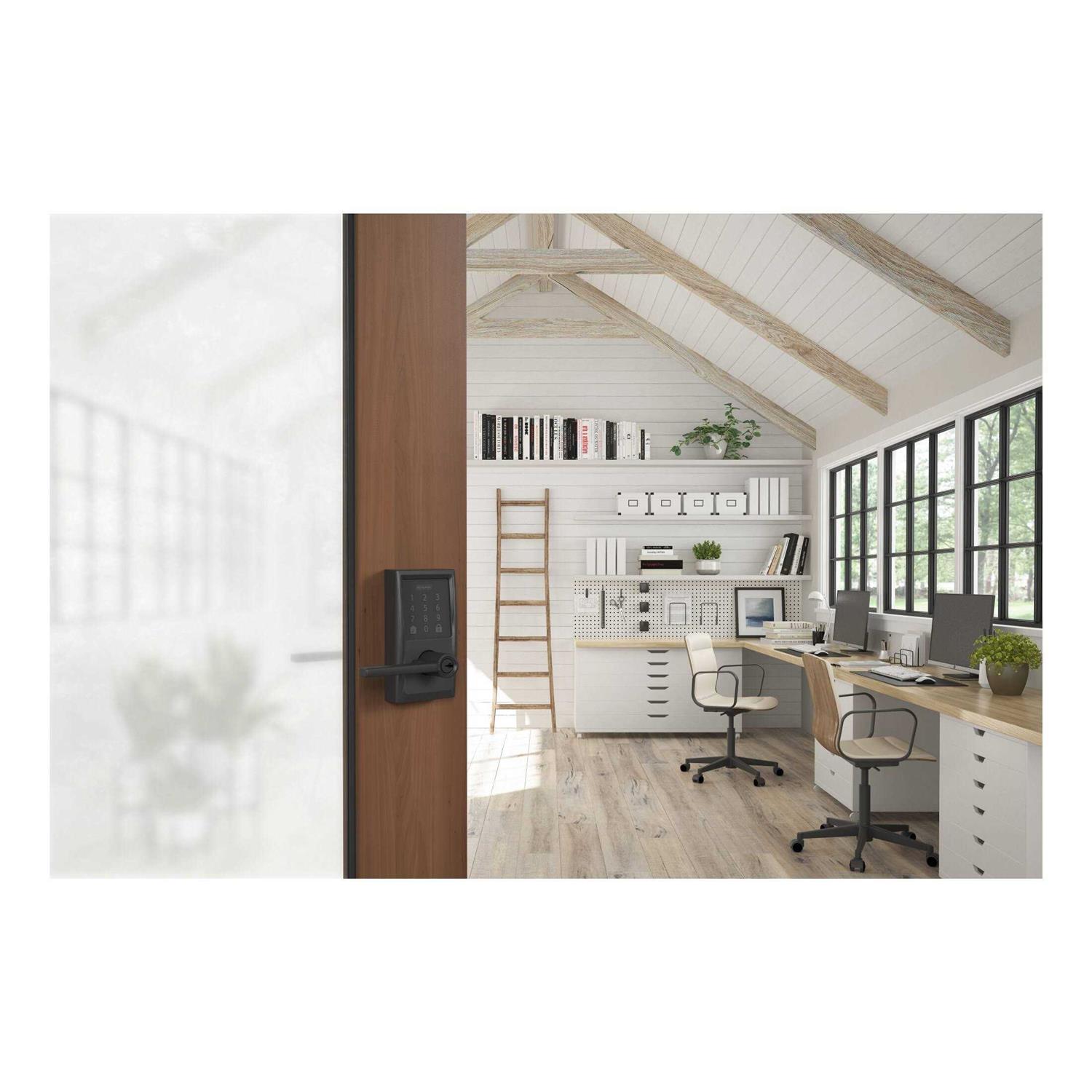 Schlage Encode Matte Black Metal WiFi Deadbolt with Latitude Lever - Cheap Fitting