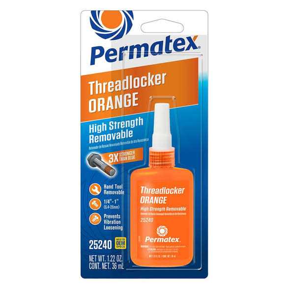 Permatex 25005 High Strength Removable Threadlocker Orange Gel - Cheap Fitting