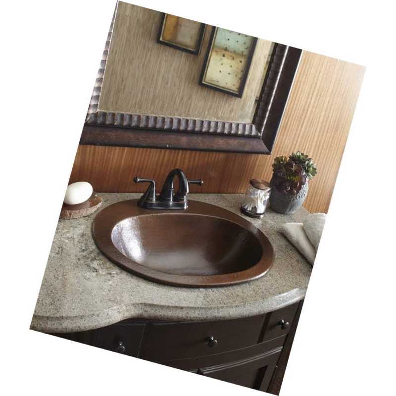 Sinkology Seville Copper Oval Drop-In Bathroom Sink with Overflow - Cheap Fitting