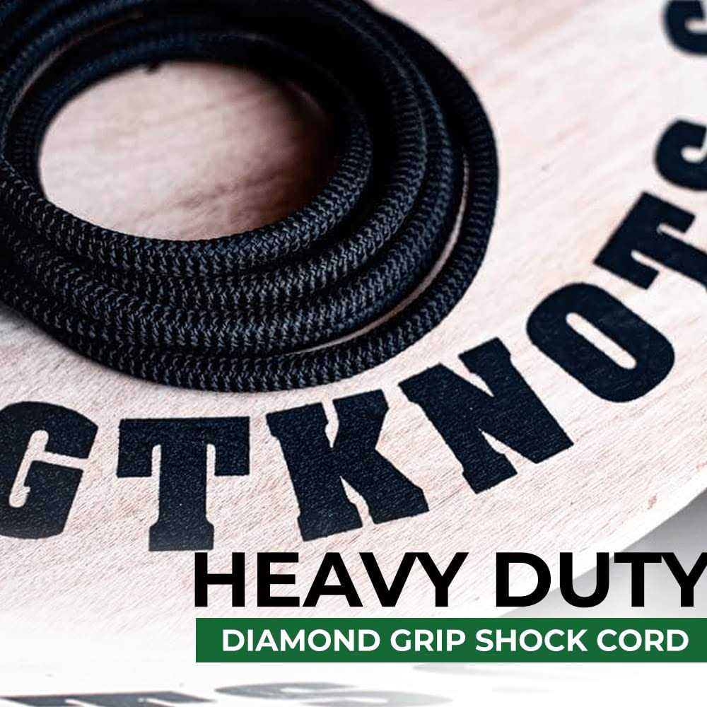 Sgt KNOTS Diamond Grip Elastic Bungee Cord 100% Stretch and Shock Absorbent for Camping - Cheap Fitting