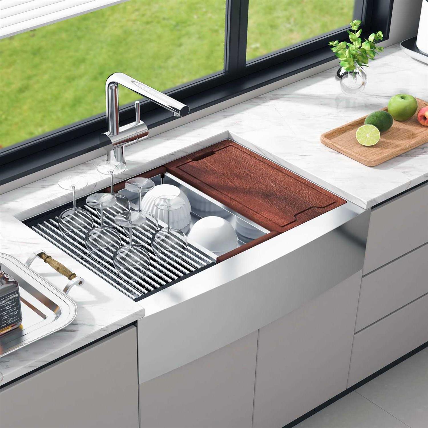 VEVOR 36 inch Kitchen Sink 304 Stainless Steel Drop-In Sinks - Cheap Fitting