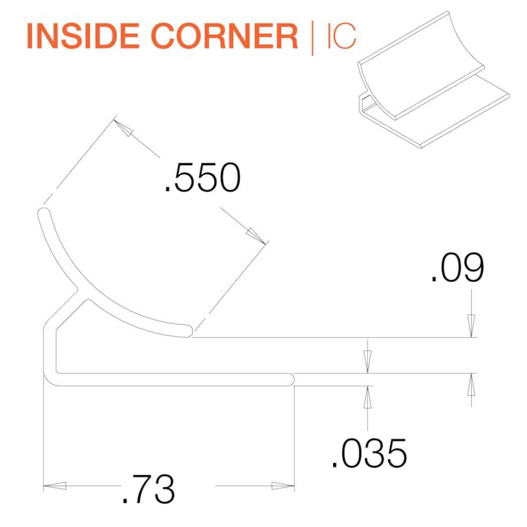 8-Foot White Inside Corner - Cheap Fitting