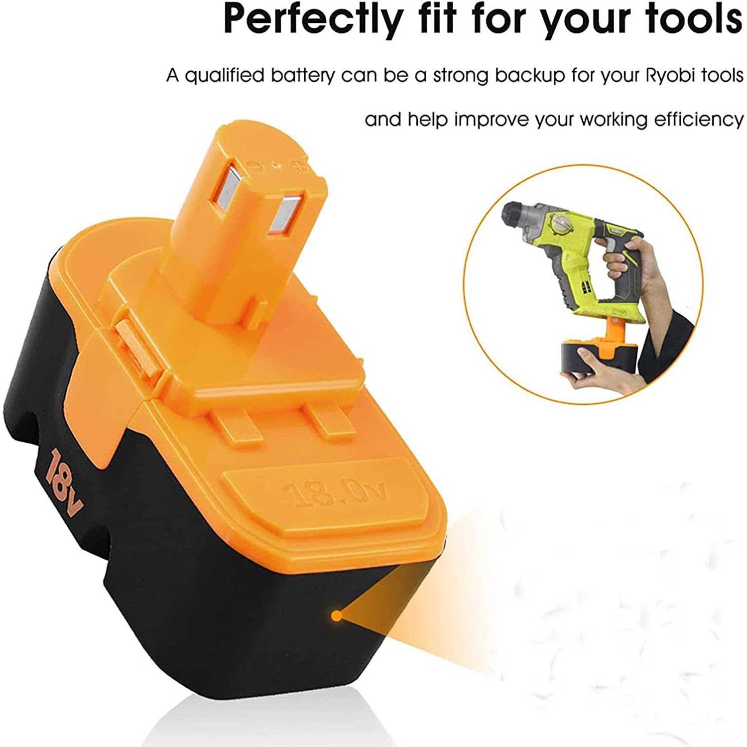 2Packs P100 3.6Ah 18V Replacement Battery Compatible with Ryobi 18V Battery P100 P101 Abp1801 Abp1803 Bpp1820 130224028 130224007 - Cheap Fitting