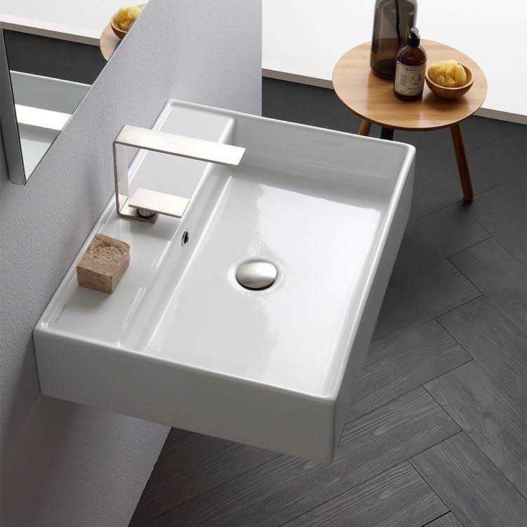 CeraStyle ADA Compliant Wall Mounted Sink in Ceramic Modern CeraStyle 032000-U - Cheap Fitting