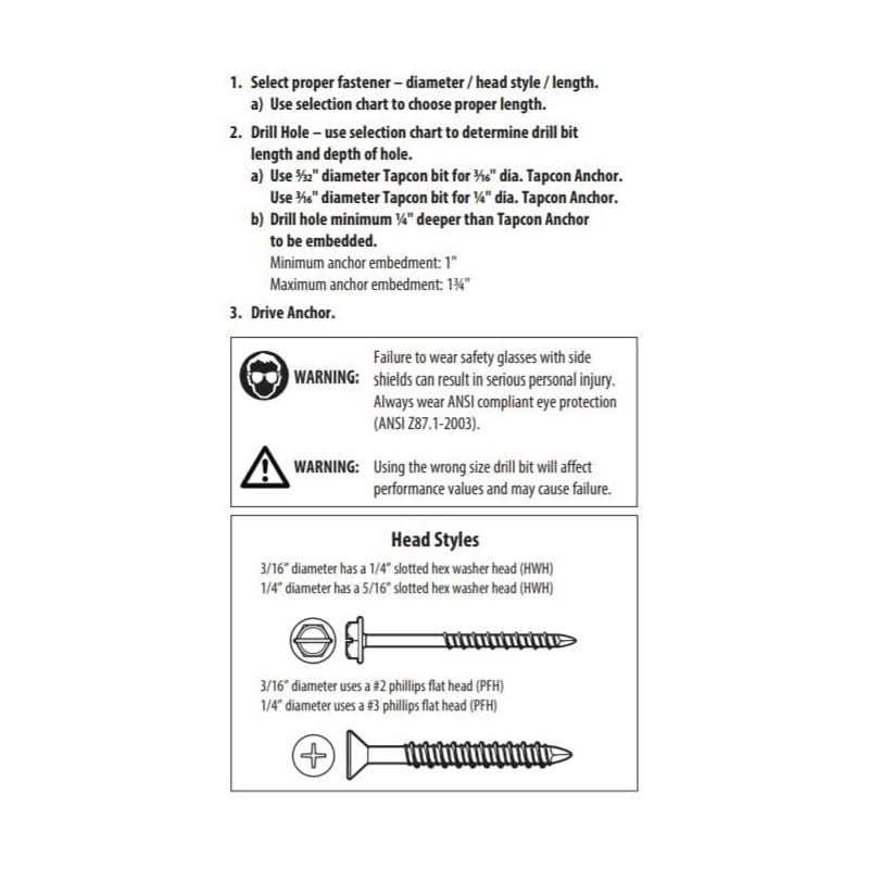 Tapcon 1/4 x 1-3/4 Star Torx Head Concrete Anchor Screws 3185407v2 - Cheap Fitting