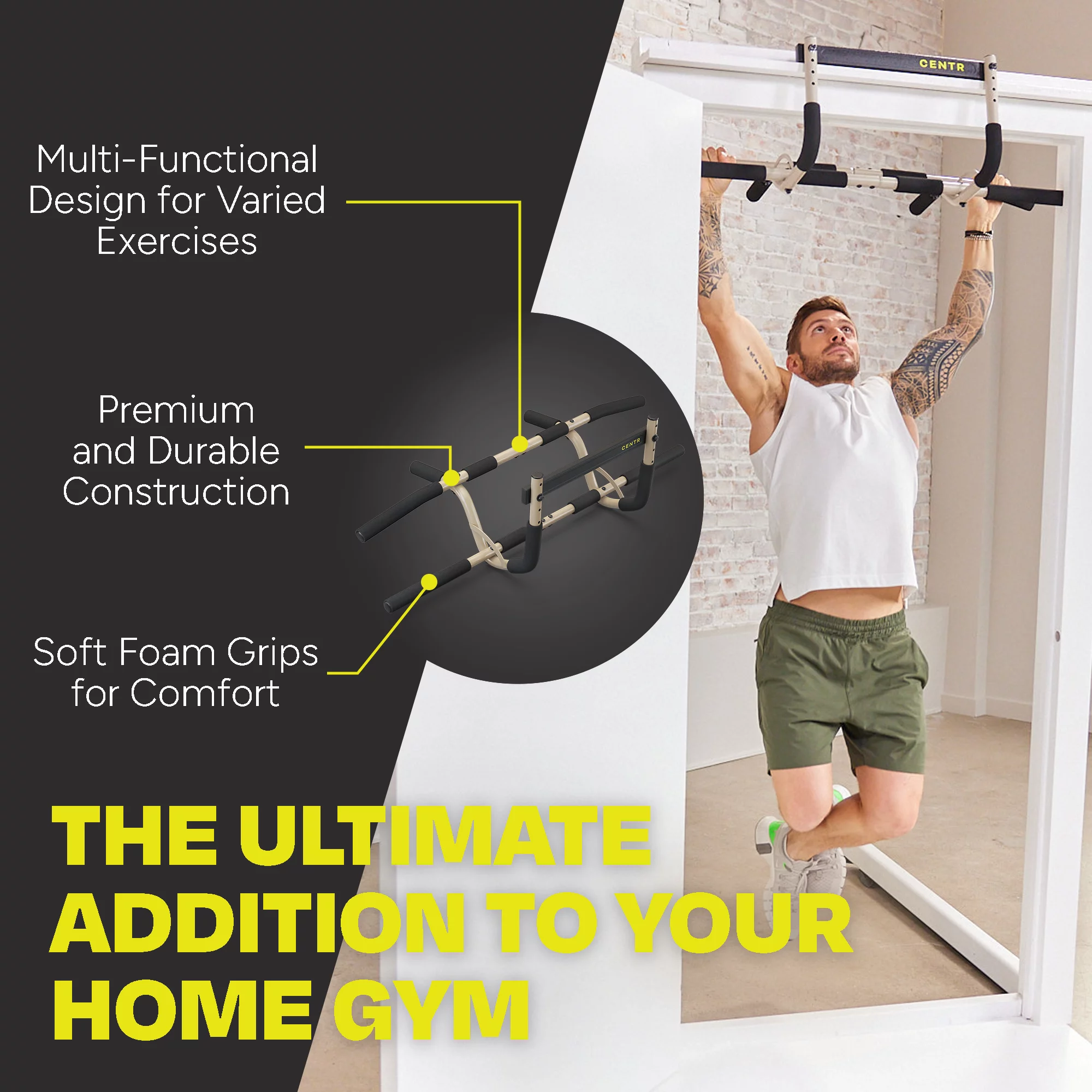 Centr By Chris Hemsworth Multi-Functional Pull up Bar for Total Body Home Workouts + 3-Month Membership - Cheap Fitting