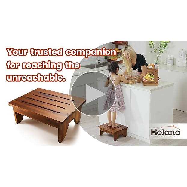 Holana One Step Stool for Adults 6.5 Wooden Step Stools for High Beds - Cheap Fitting