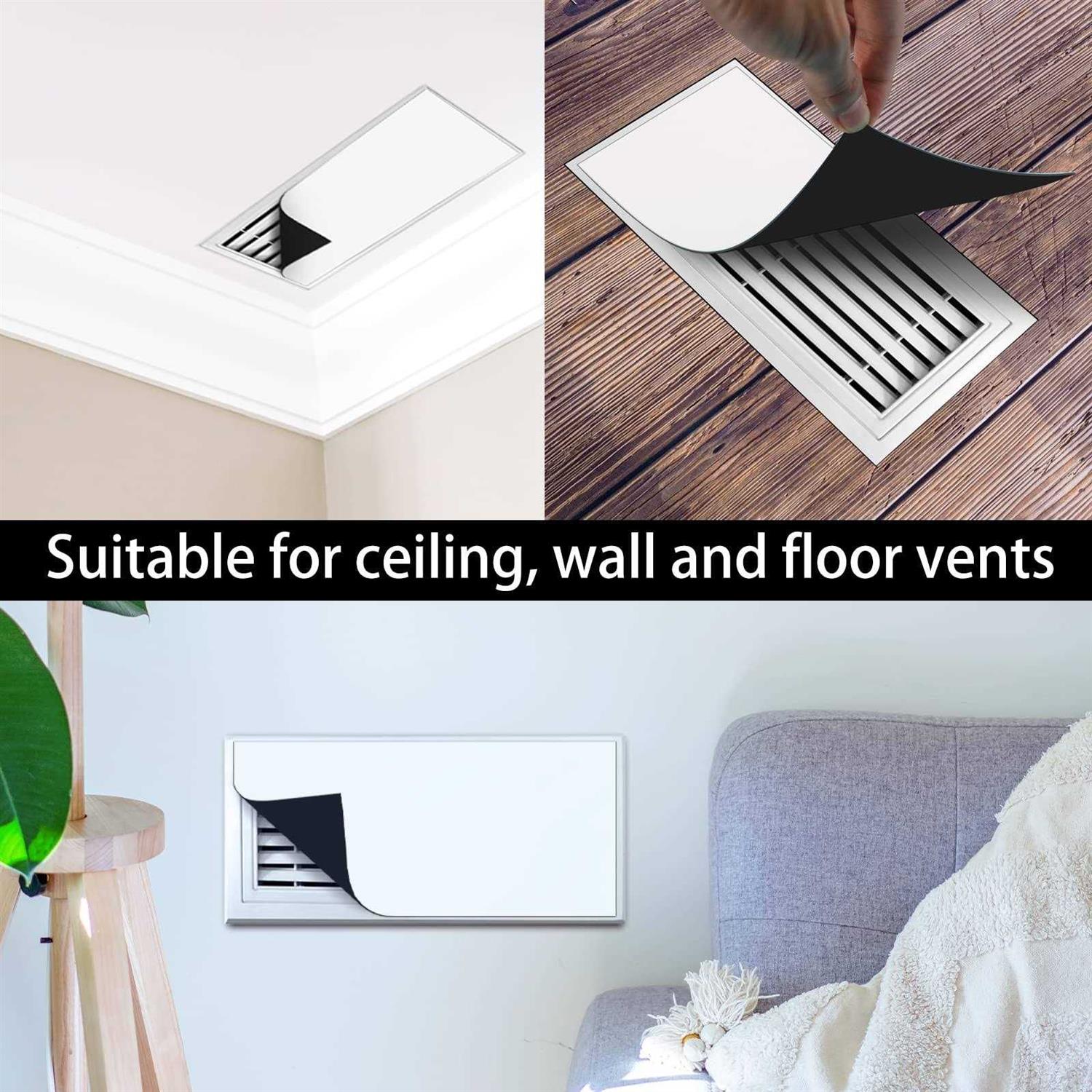 TECWAP 6 Pack Strong Magnetic Vent Covers for Home Ceiling, Thick Magnet Cover Standard Air Registers - Cheap Fitting