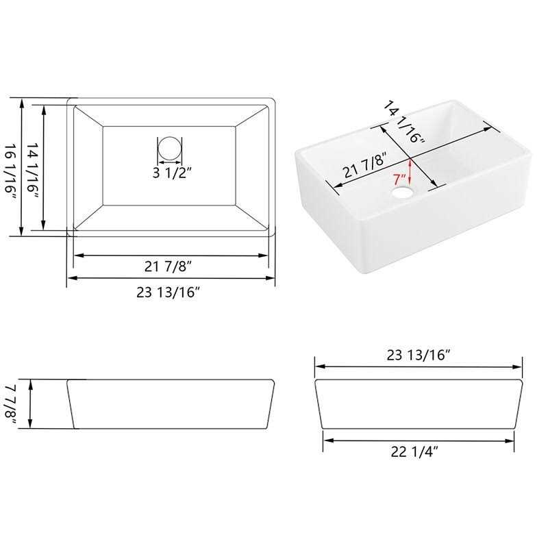 DeerValley Farmhouse Ceramic Single Bowl Kitchen Sink with Apron Front DV-1K116 - Cheap Fitting