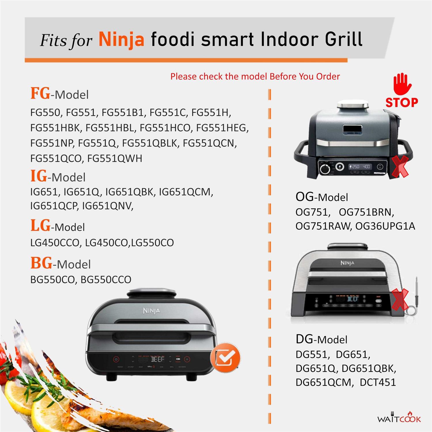 Smart Thermometer Probe for Ninja FG550/FG551 Smart XL 6-in-1 Indoor Grill with Air Fry - Cheap Fitting