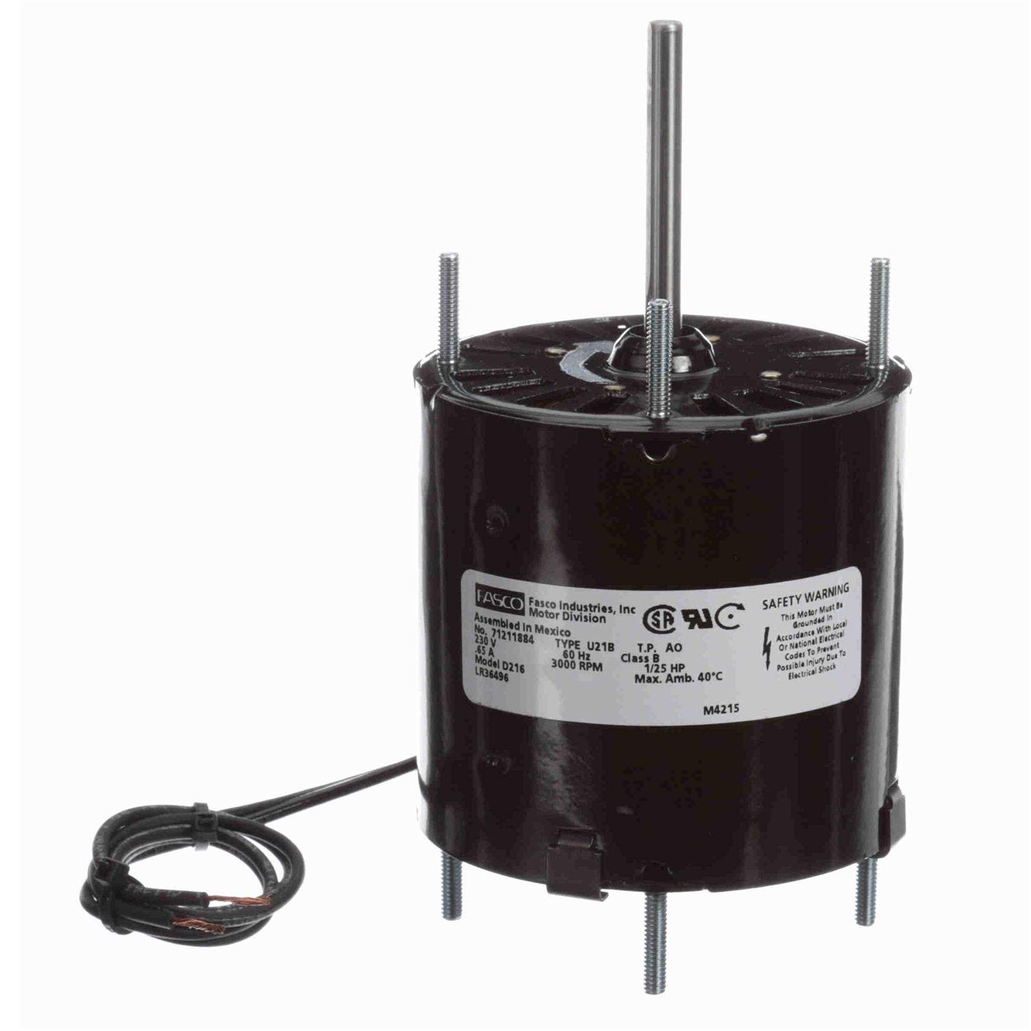 Fasco Motor,1/25 HP,3000 rpm,3.3,230V D216 - Cheap Fitting