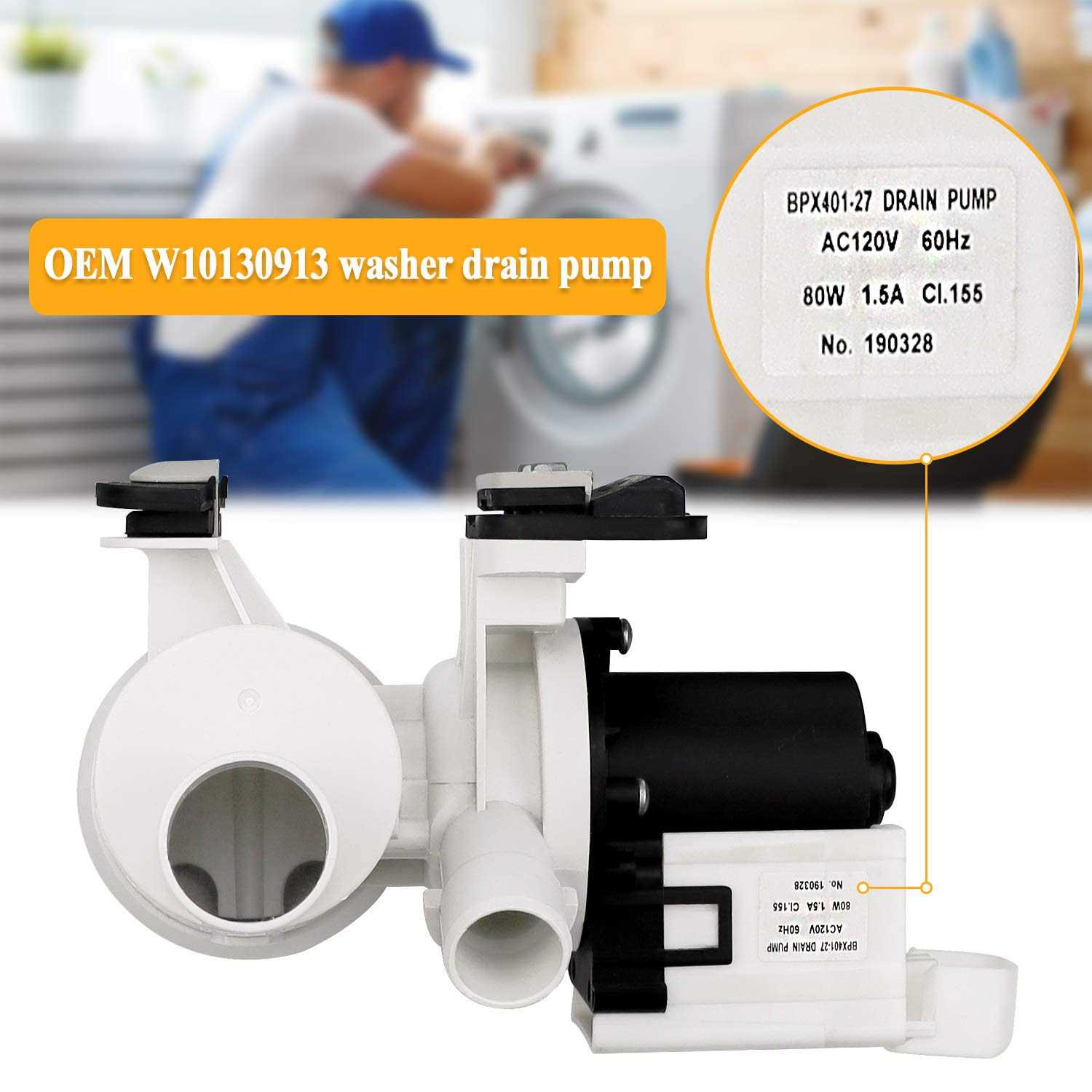 TOMOON WPW10730972 W10130913 Washer Drain Pump Assembly Replaces 8540024 W10117829-Exact for whirlpool Duet Washer,kenmore he2 plus,maytag 2000 3000 - Cheap Fitting