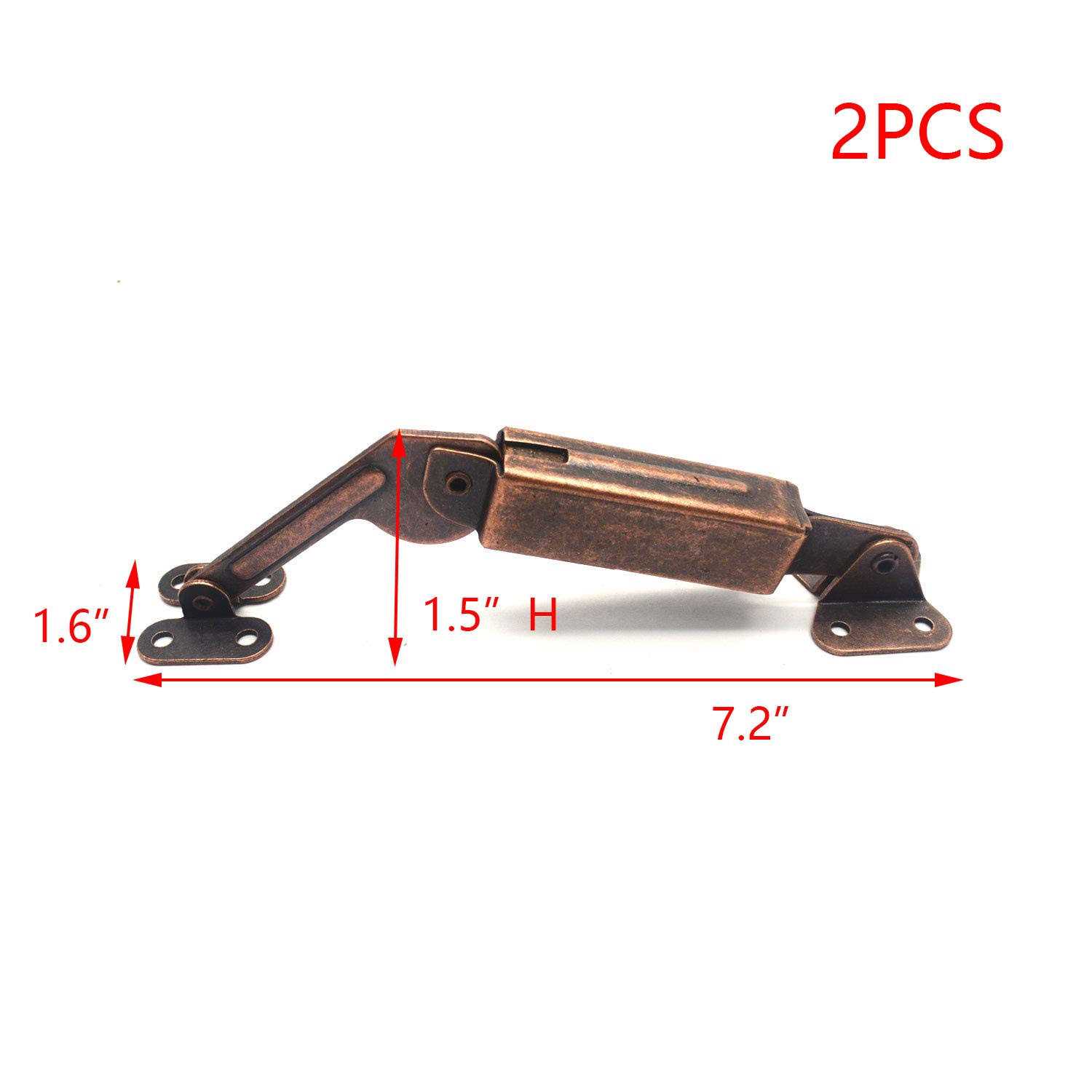 T Tulead Spring Lid Support Left Right Lid Support Down Hinge Red Bronze Iron Support Box Cabinet Hardware Pack of 2 with Mounting Screws - Cheap Fitting