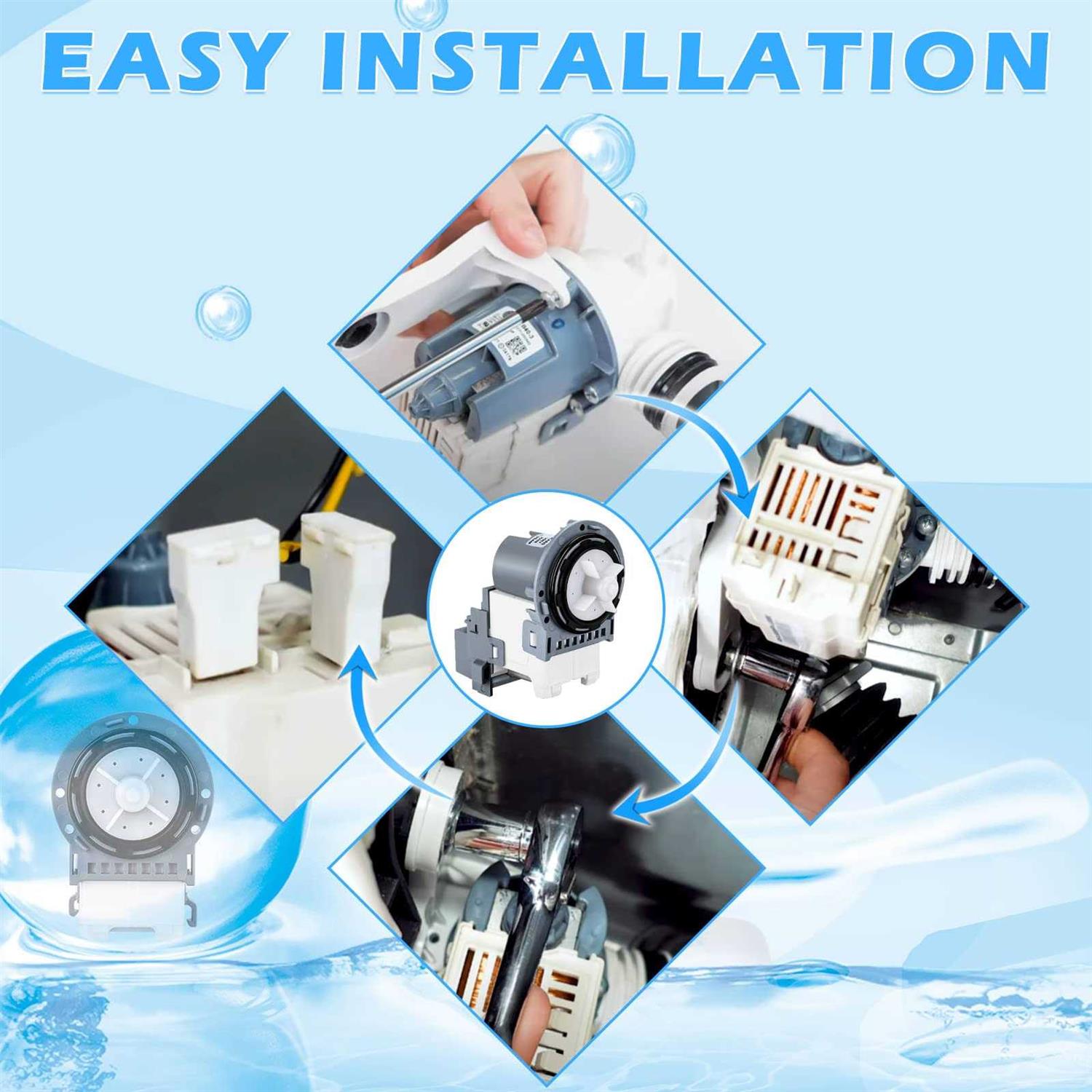 New Washer Drain Pump DC31-00054d PX3516-01 DC31-00187a for Samsung Washing Machine Models in the WA4, WA5, WF2, WF3, WF4, and WF5 series - Cheap Fitting