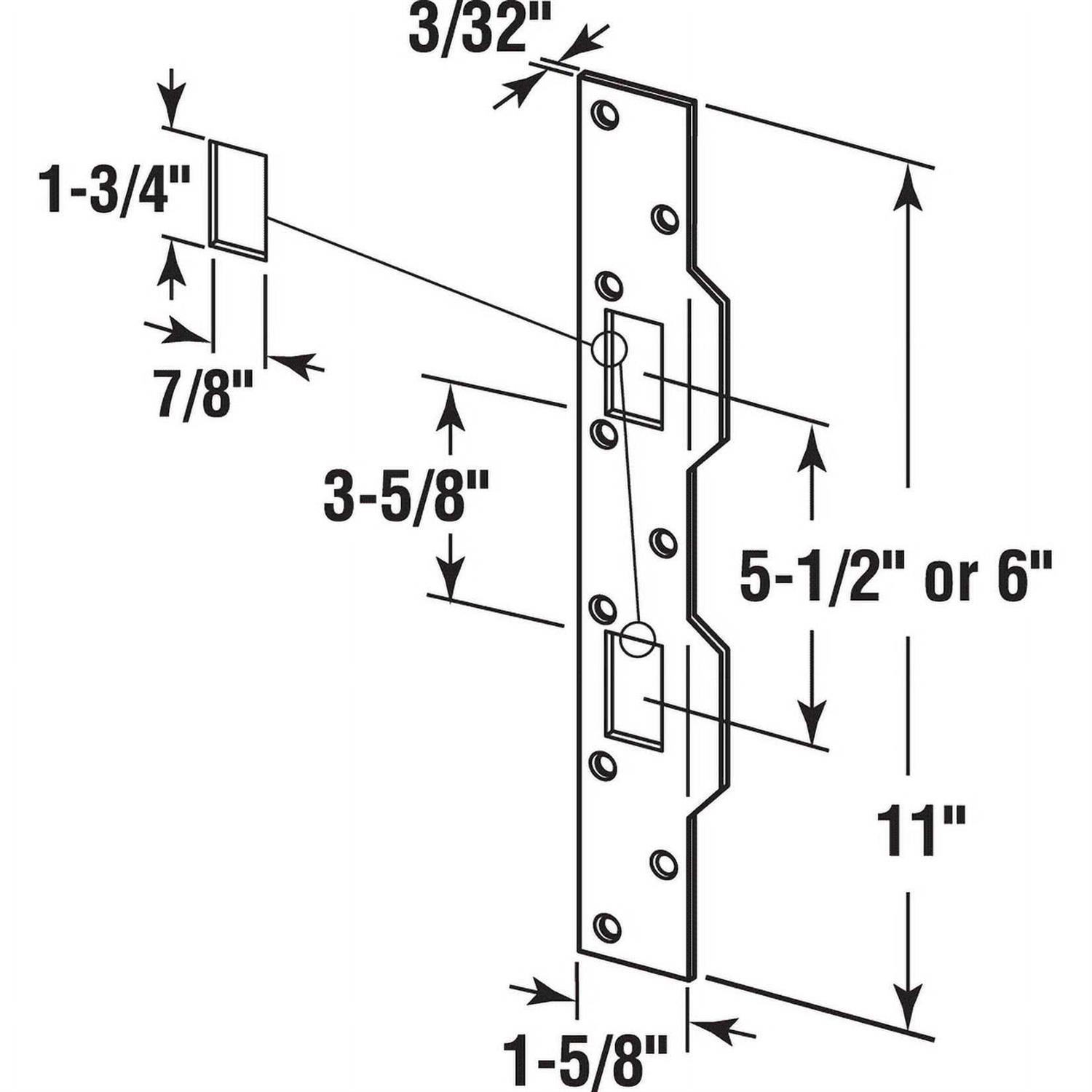 Prime-Line Door Strike Accommodates 5-1/2 U 10385 - Cheap Fitting