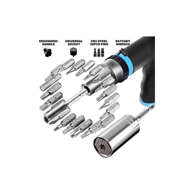 Manwald Super Universal Socket Tool Set Ratcheting Screwdriver Set with T Handle - Cheap Fitting