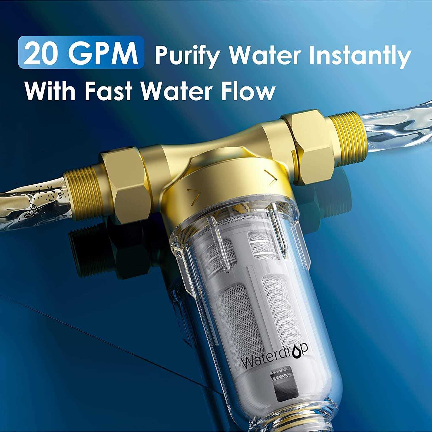 Waterdrop Pre Filtration System Single-stage 20-GPM Mechanical Filtration Whole House Water Filtration System WD-RPFK - Cheap Fitting