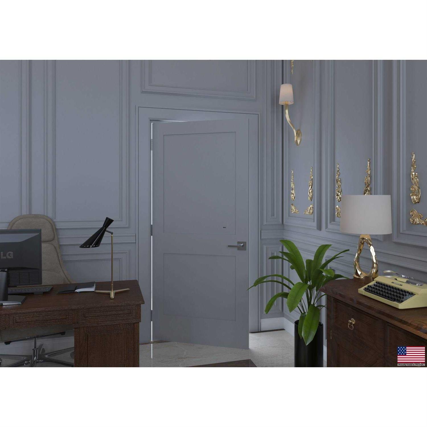 Gauss Pre-hung Interior Solid Core Door 96 H Double Panel Primed White RESO - Cheap Fitting