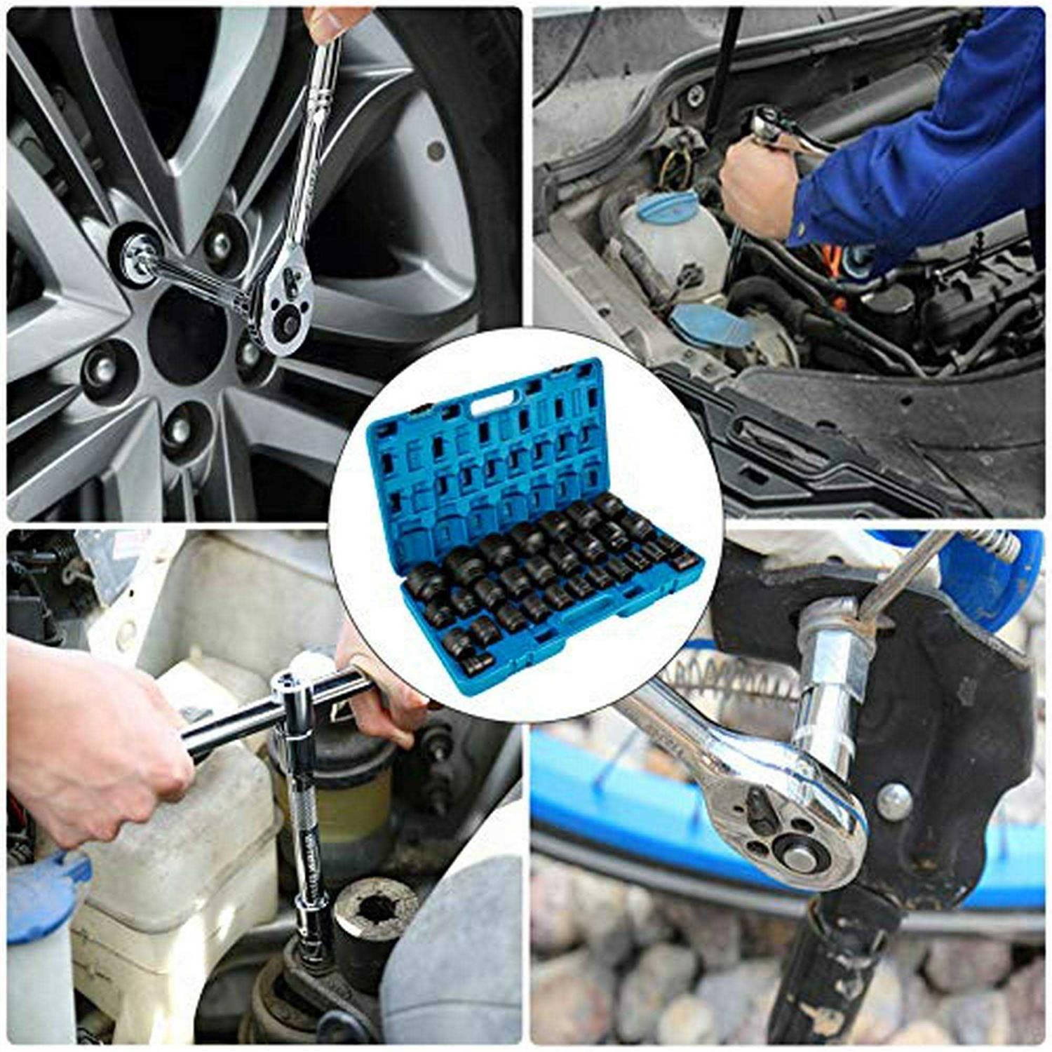 VEVOR Impact Socket Set 3/4 Inches 29 Piece Impact Sockets 6-Point Sockets - Cheap Fitting