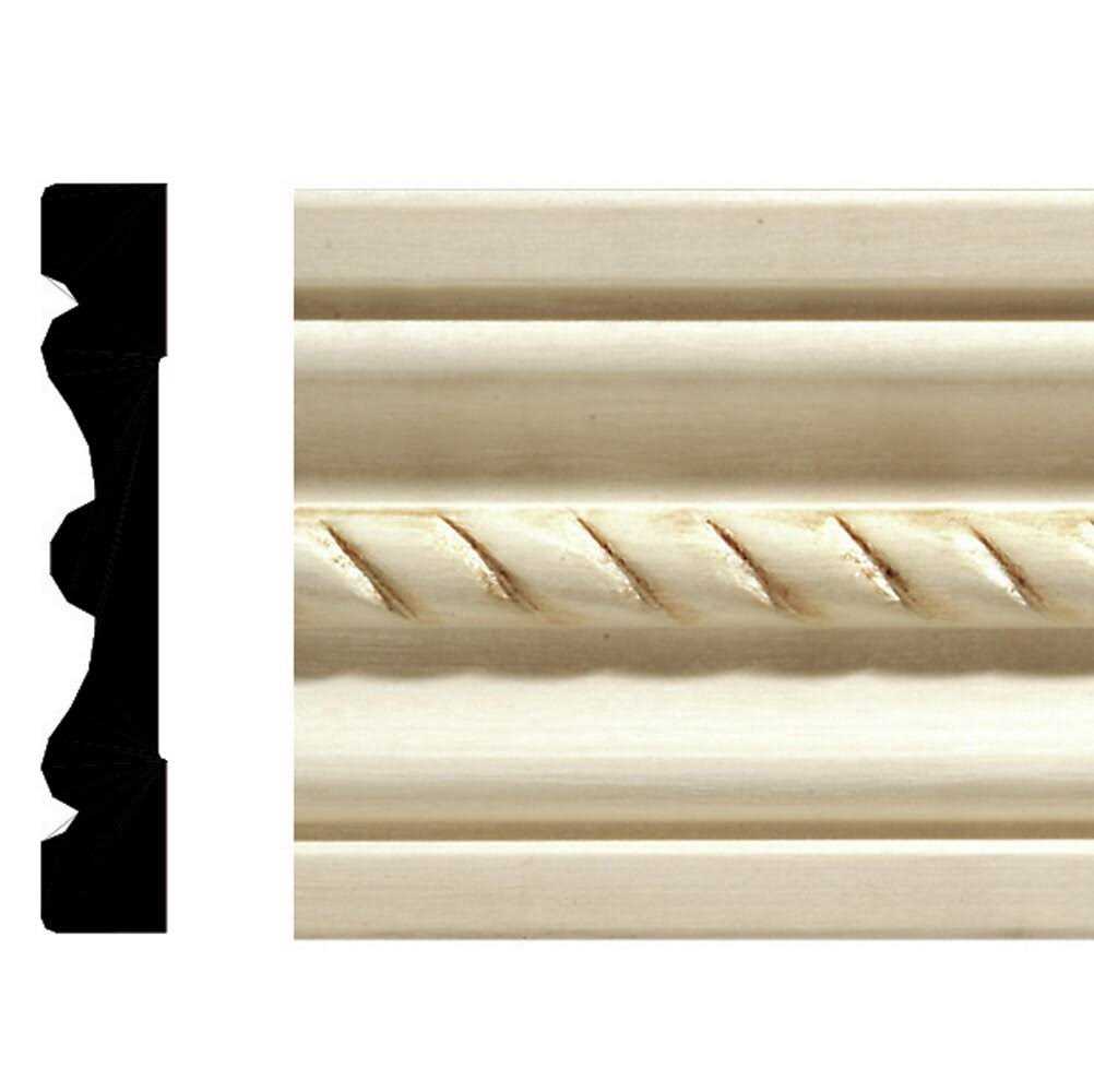 Ornamental Mouldings 1433-7 1/2 in. x 3 in. x 84 in. White Hardwood Embossed Rope Casing Moulding - Cheap Fitting