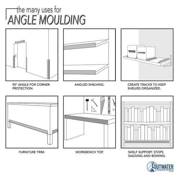 Outwater 3/64 Thick Styrene Plastic Angle Moulding Lengths - Cheap Fitting