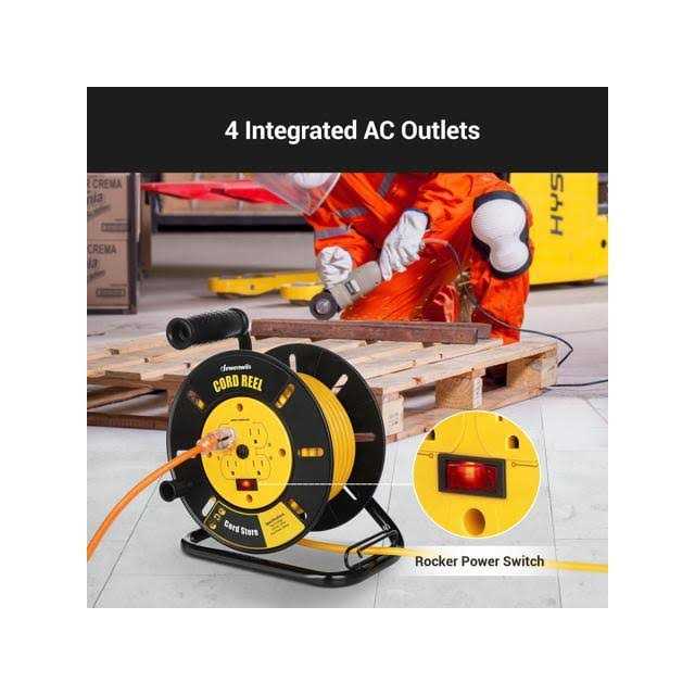 Dewenwils Extension Cord Reel with 4-Grounded Outlets - Cheap Fitting