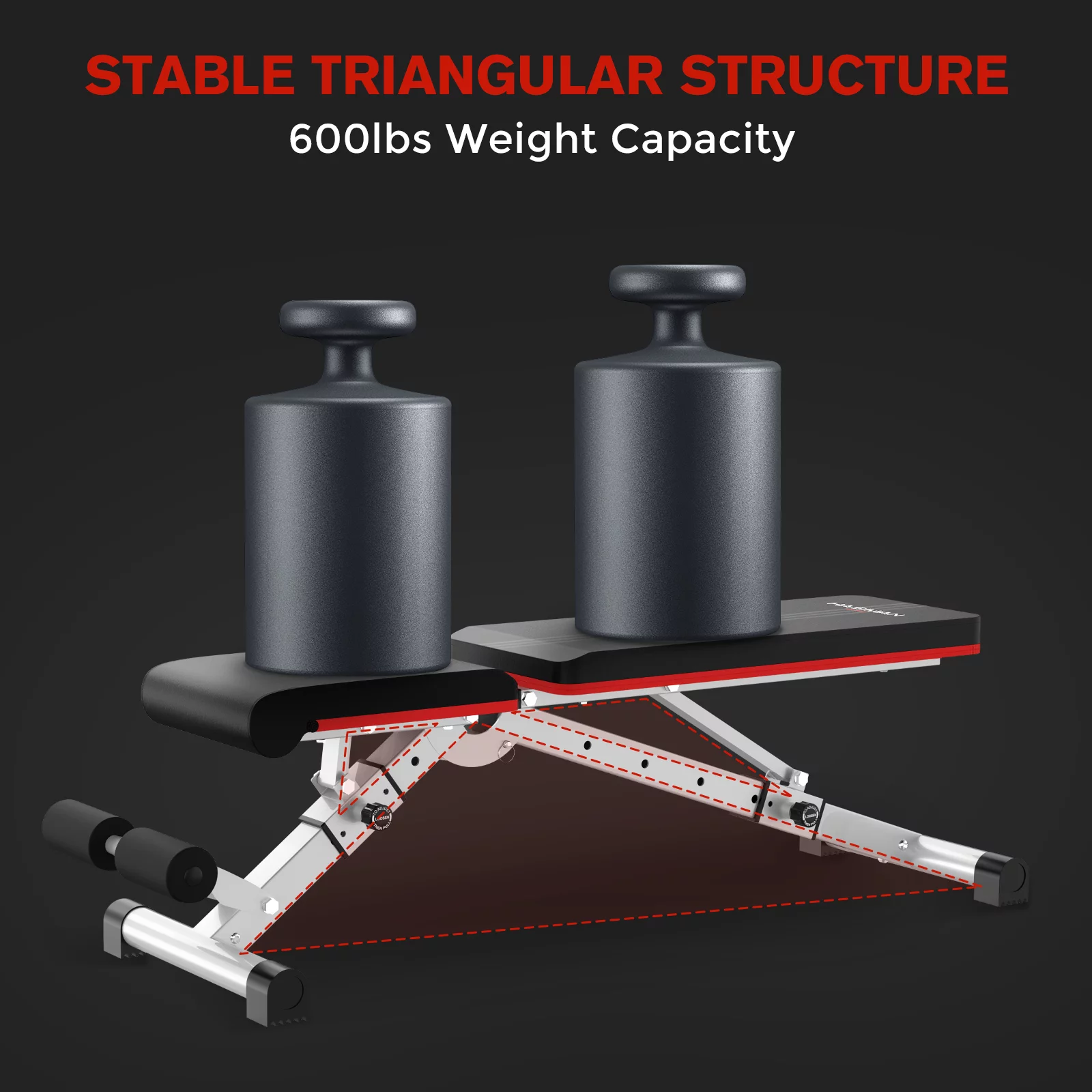 Pooboo Dumbbell Bench Workout Foldable Weight Bench 600 lbs with 6 Incline Adjustable and Thickened 5 Layer Structure gym bench Strength Training Bench for Home Training. - Cheap Fitting